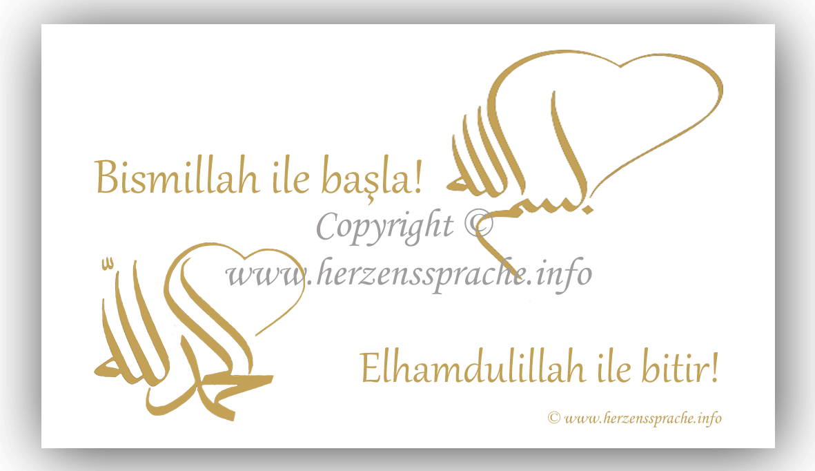 Magnetkarte Bismillah - Elhamdulillah (Türkisch)